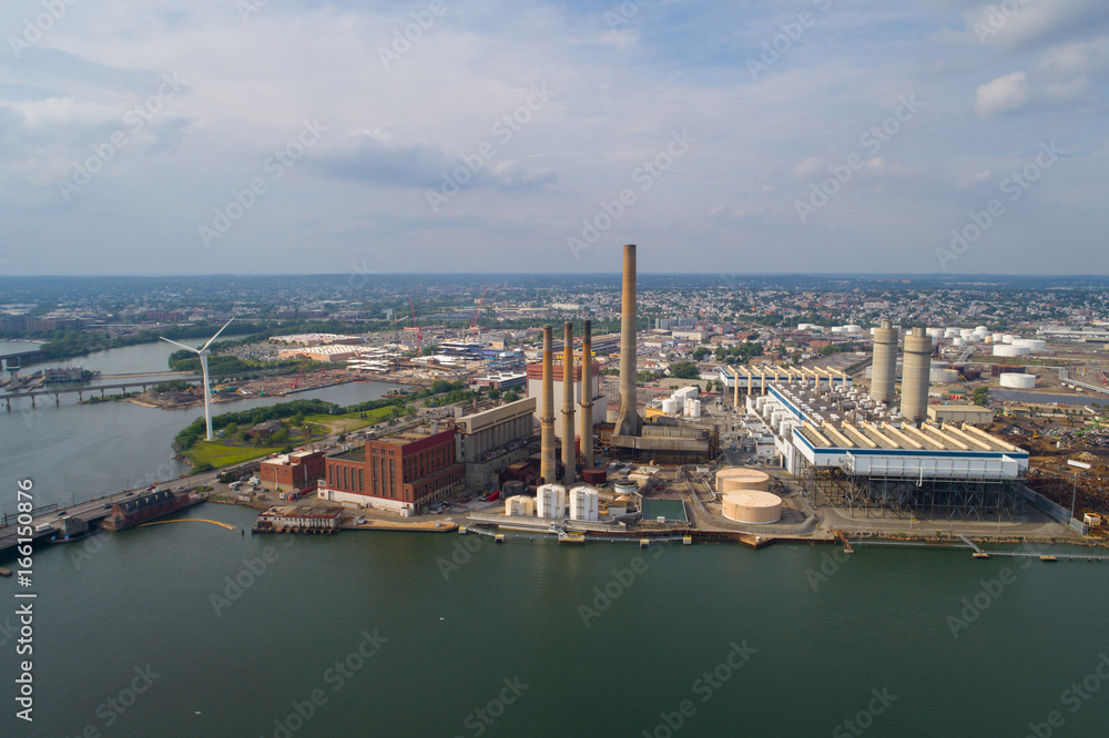 Aerial image industrial power plant