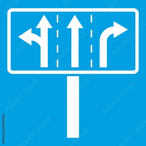 Traffic lanes at crossroads junction icon white