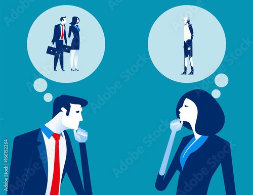 Business people thought bubble. Concept business vector illustration.