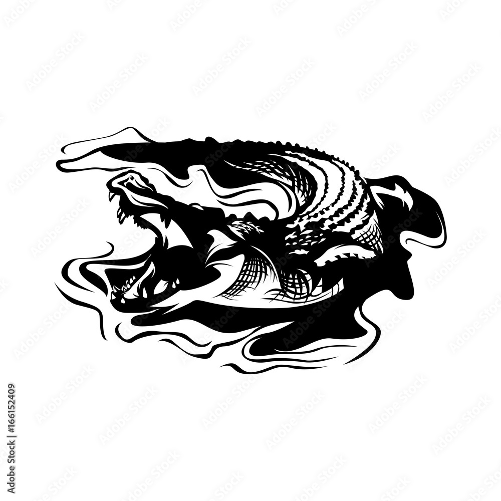crocodile logo design vector