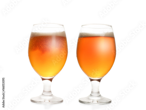 Two full beer glasses