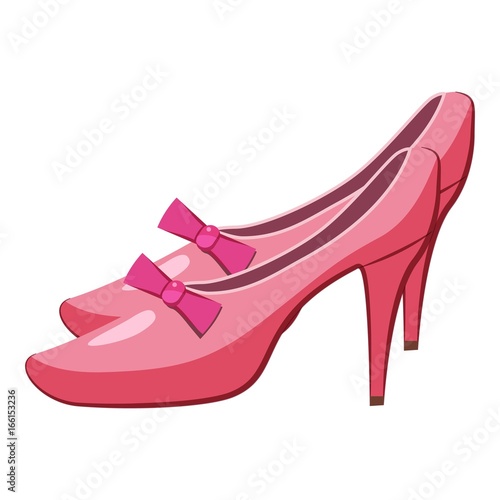 Princess shoes icon, cartoon style