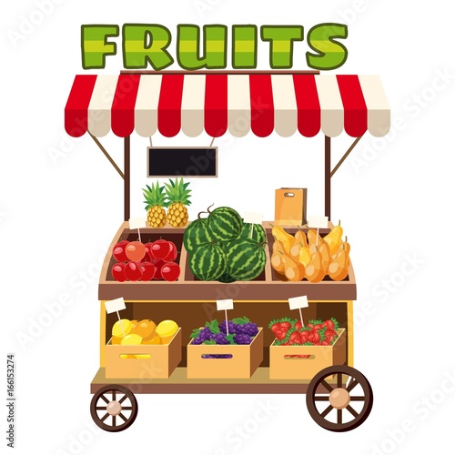 Fruit mobile snack icon, cartoon style