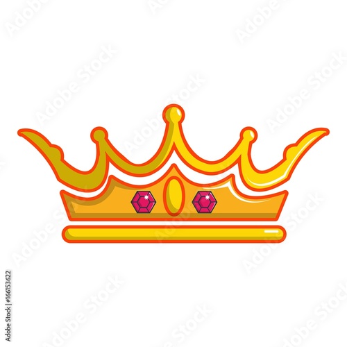 Queen crown icon, cartoon style