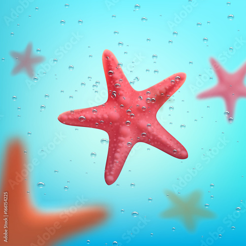 Summer ocean travel or vacations starfish poster