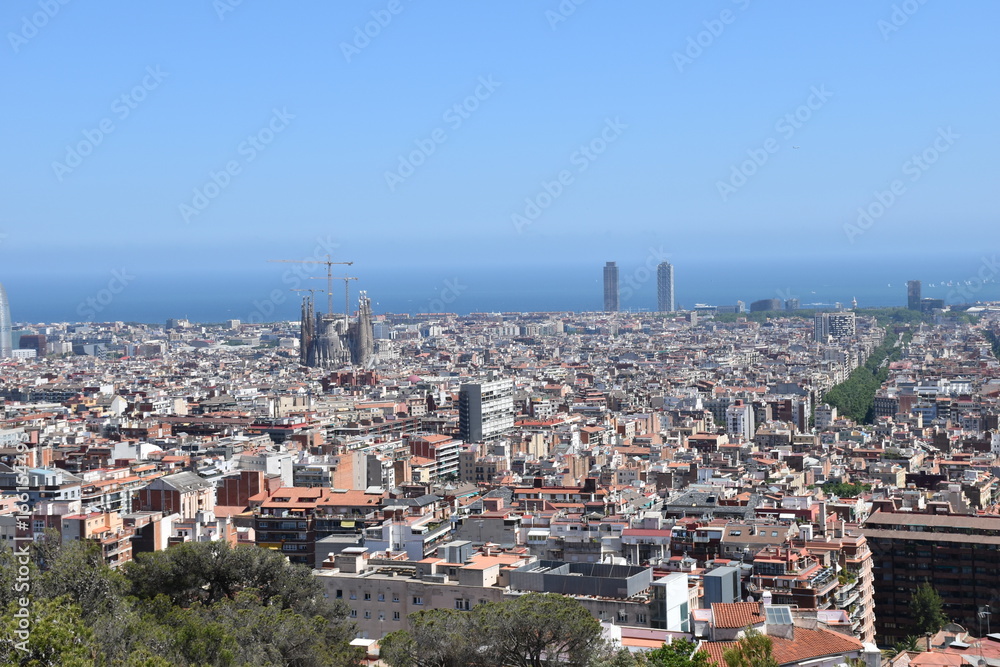 Imagen aérea de Barcelona desde Parque Güell