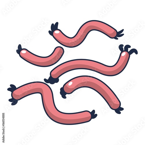 Escherichia coli icon, cartoon style
