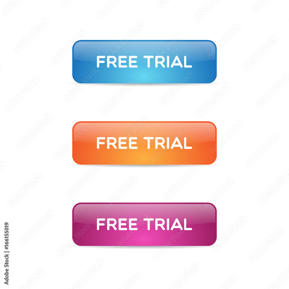 Glossy Free Trial Buttons Glossy Free Trial Buttons