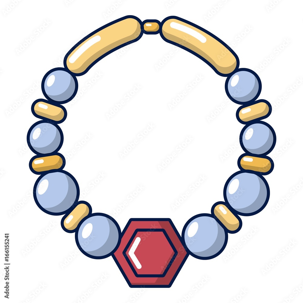 Obraz premium Bracelet with ruby icon, cartoon style