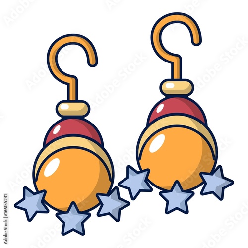 Earrings icon, cartoon style