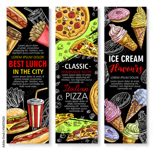 Vector banners for fast food restaurant