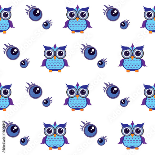 Wallpaper Mural pattern owl graphic cartoon emotion Torontodigital.ca