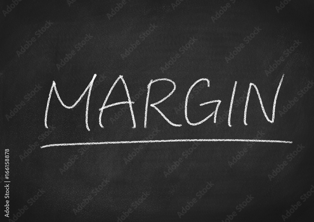 Obraz premium margin concept word on a chalkboard background