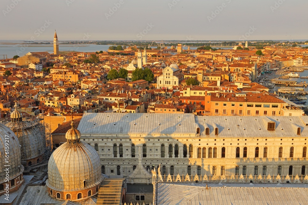 Fototapeta premium Aerial view of Venice from San Marco bell tower, Italy