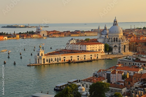 Basilica di Santa Maria della Salute on the giudecca Canal in Venice in Italy © leochen66