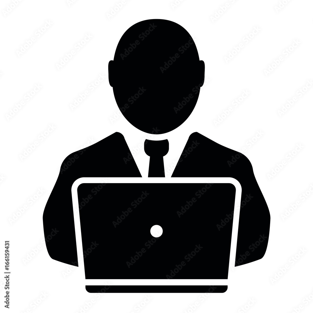 Employee on laptop Employee on laptop