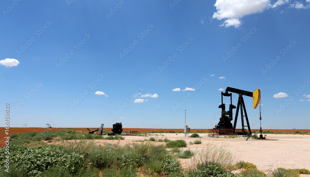 Oil Pump on the field. Oil industry equipment
