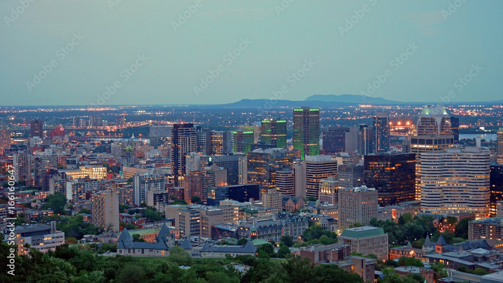 Aerial view of the downtown of Montreal, Canada