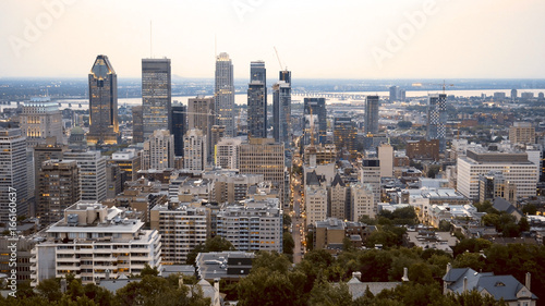 Aerial view of the downtown of Montreal, Canada