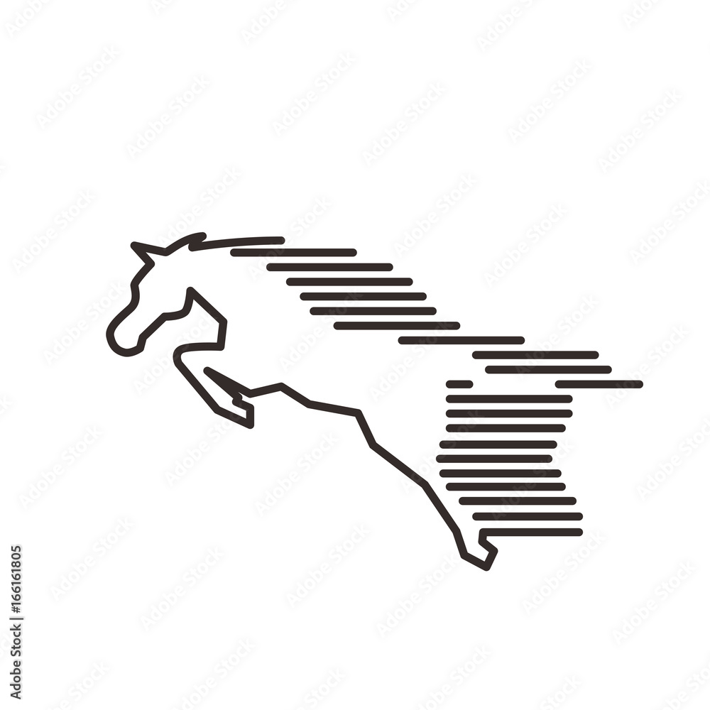 Fototapeta premium run horse line art