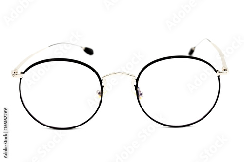 Vintage glasses on white background