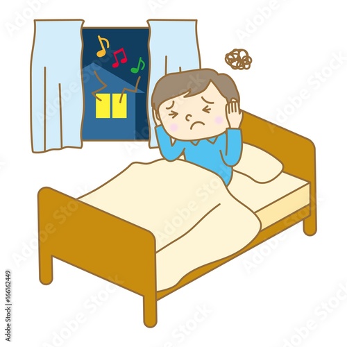 騒音に悩まされる男性