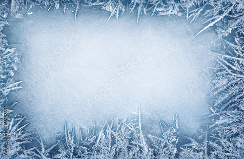 Ice frost frame - Winter background