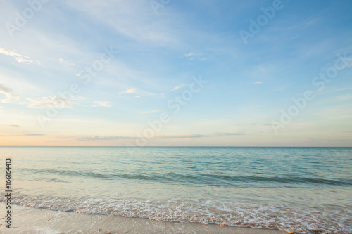 view of a beach before sunset