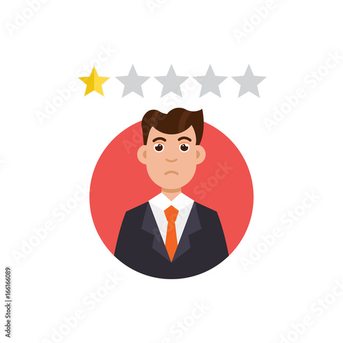 Customer review. Negative feedback concept. Vector illustration