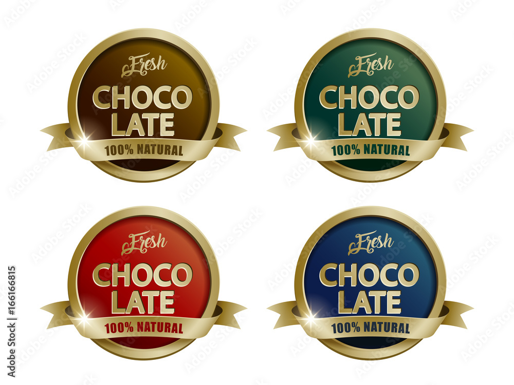 Obraz premium Fresh chocolate labels set