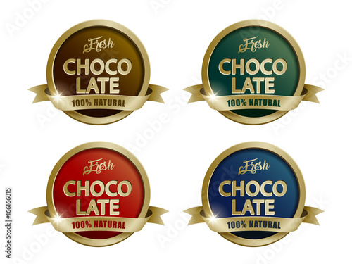 Fresh chocolate labels set