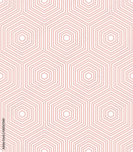 Geometric abstract vector hexagonal pink background. Geometric modern ornament. Seamless modern pattern