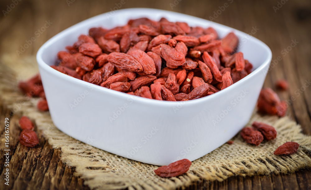 Portion of Dried Goji Berries (selective focus) Portion of Dried Goji Berries (selective focus)