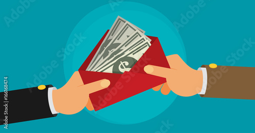 bribe flat vector illustration