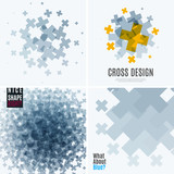 Abstract vector design elements with cross