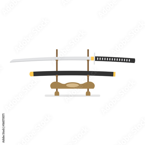 flat vector katana icon isolated on white background