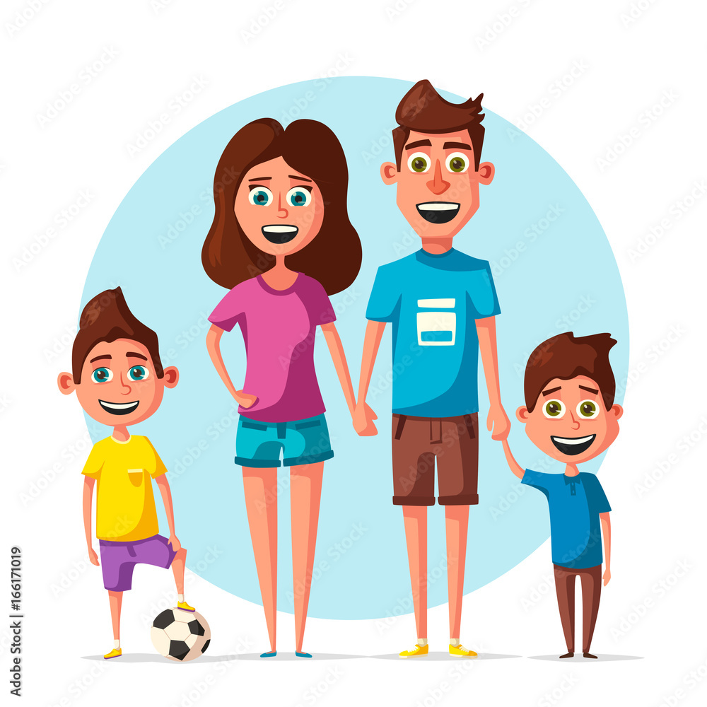 Happy family. Cartoon vector illustration Happy family. Cartoon vector illustration
