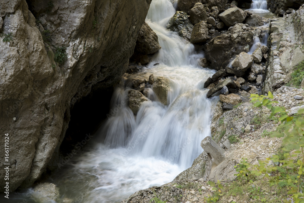 Waterfall formed on the Bistrita River, Valcea County, Romania