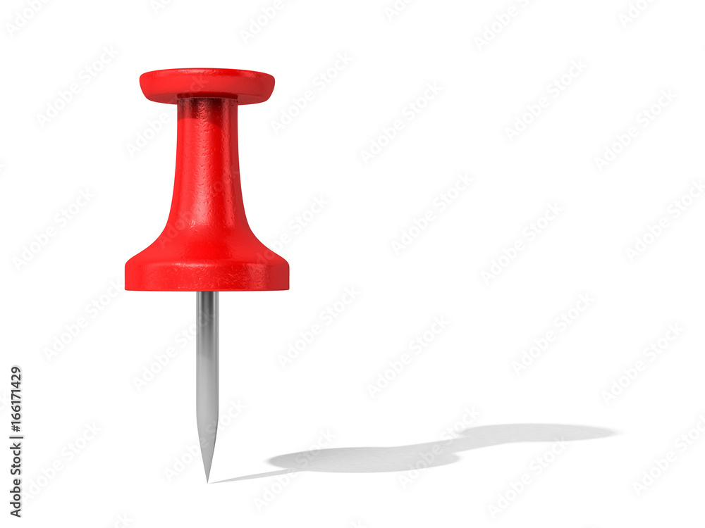 Push pin isolated on white background. 3D rendering Push pin isolated on white background. 3D rendering