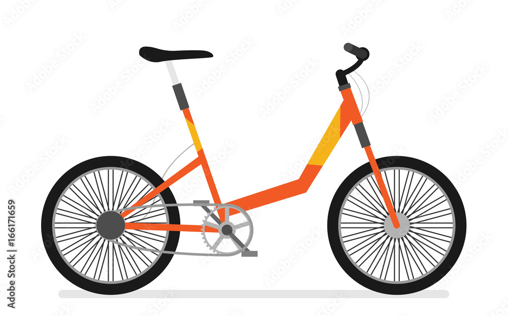 Fototapeta premium Flat vector bicycle isolated on white background