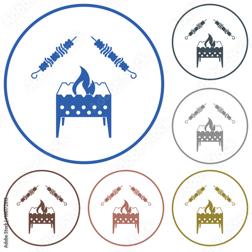 Brazier grill with kebab icon