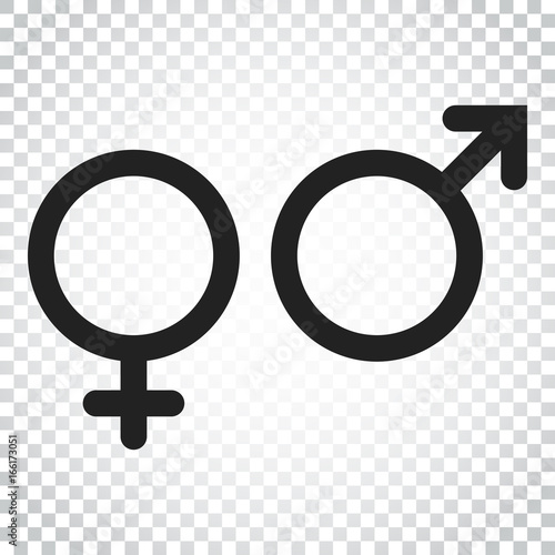 Gender sign vector icon. Men and women concept icon. Simple business concept pictogram on isolated background.