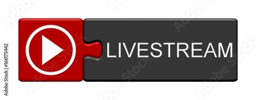 Bilde på lerret Puzzle Button zeigt Livestream