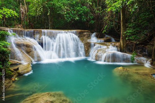 Huay Mae Kamin waterfall in Khuean Srinagarindra National Park, Kanchanaburi, Thailand