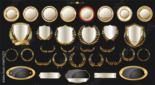 Luxury gold and silver design elements collection