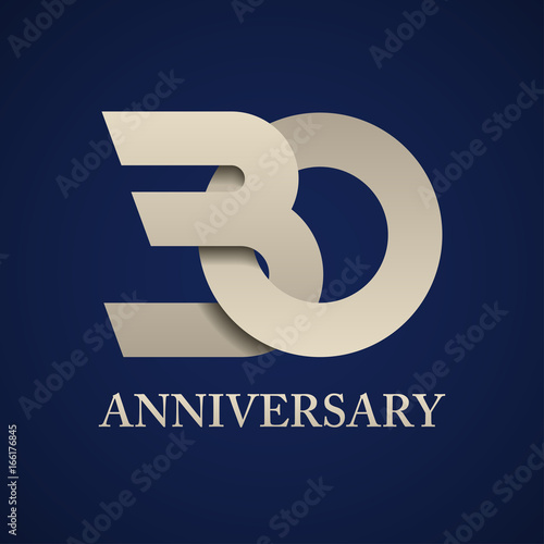 30 years anniversary paper number vector