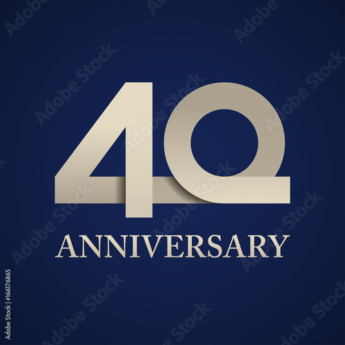 40 years anniversary paper number vector