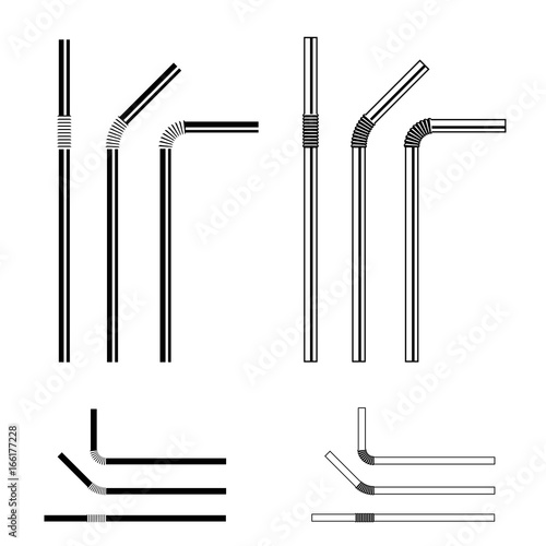 drinking straw black symbol vector