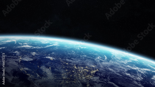 Fototapeta Naklejka Na Ścianę i Meble -  Planet Earth in space 3D rendering elements of this image furnished by NASA
