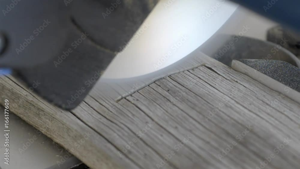 Saw blade cutting a log. Sound Saw blade cutting a log. Sound